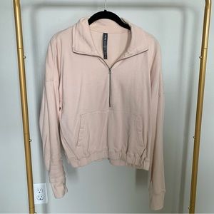 Vuori Dusty Rose Quarter Zip Sweatshirt